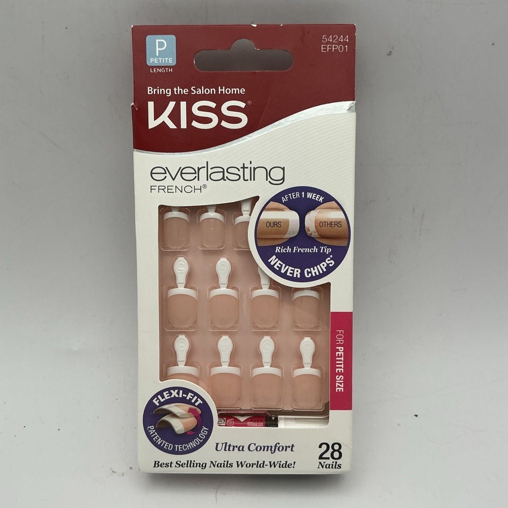 KISS Everlasting French Tip Nails Petite Flexi-Fit 28 ct